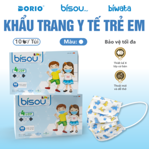Khẩu Trang Y Tế Trẻ Em Màu Họa Tiết Khủng