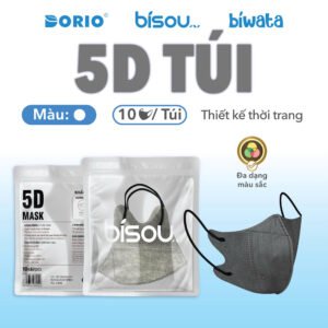 Khẩu Trang Cao Cấp 5D Túi Màu Xám