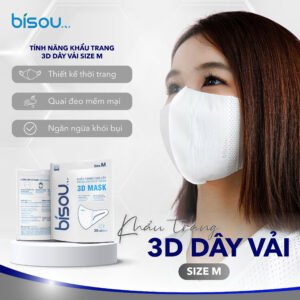 Khẩu Trang Cao Cấp 3D Dây Vải Size M