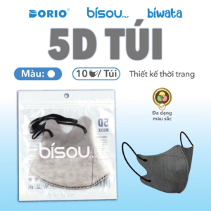 Khẩu Trang Cao Cấp 5D Túi Màu Xám