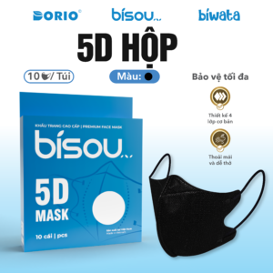 Khẩu Trang Cao Cấp 5D Hộp Màu Đen