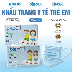 Khẩu Trang Y Tế Trẻ Em Màu Xanh