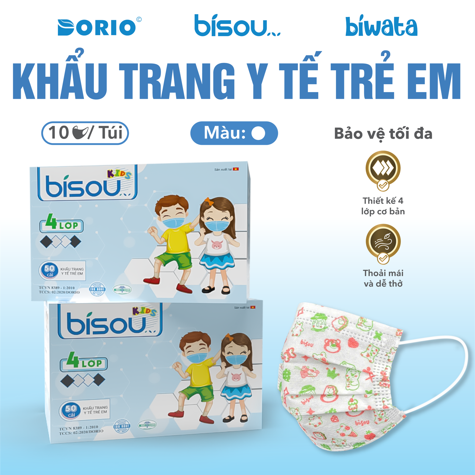 Khẩu Trang Y Tế Trẻ Em Màu Hồng Khẩu Trang Y Tế Trẻ Em Màu Hồng - Ảnh 3