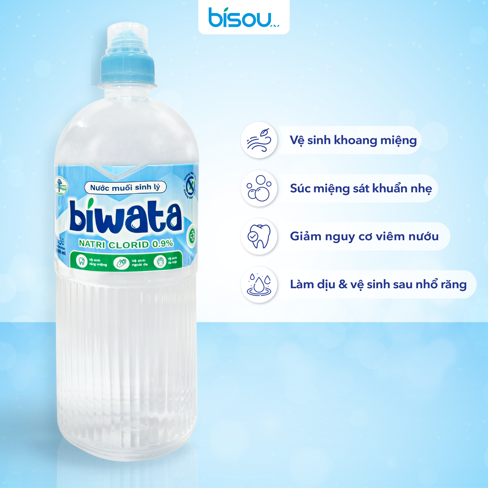Nước Muối Sinh Lý Biwata 1000ml