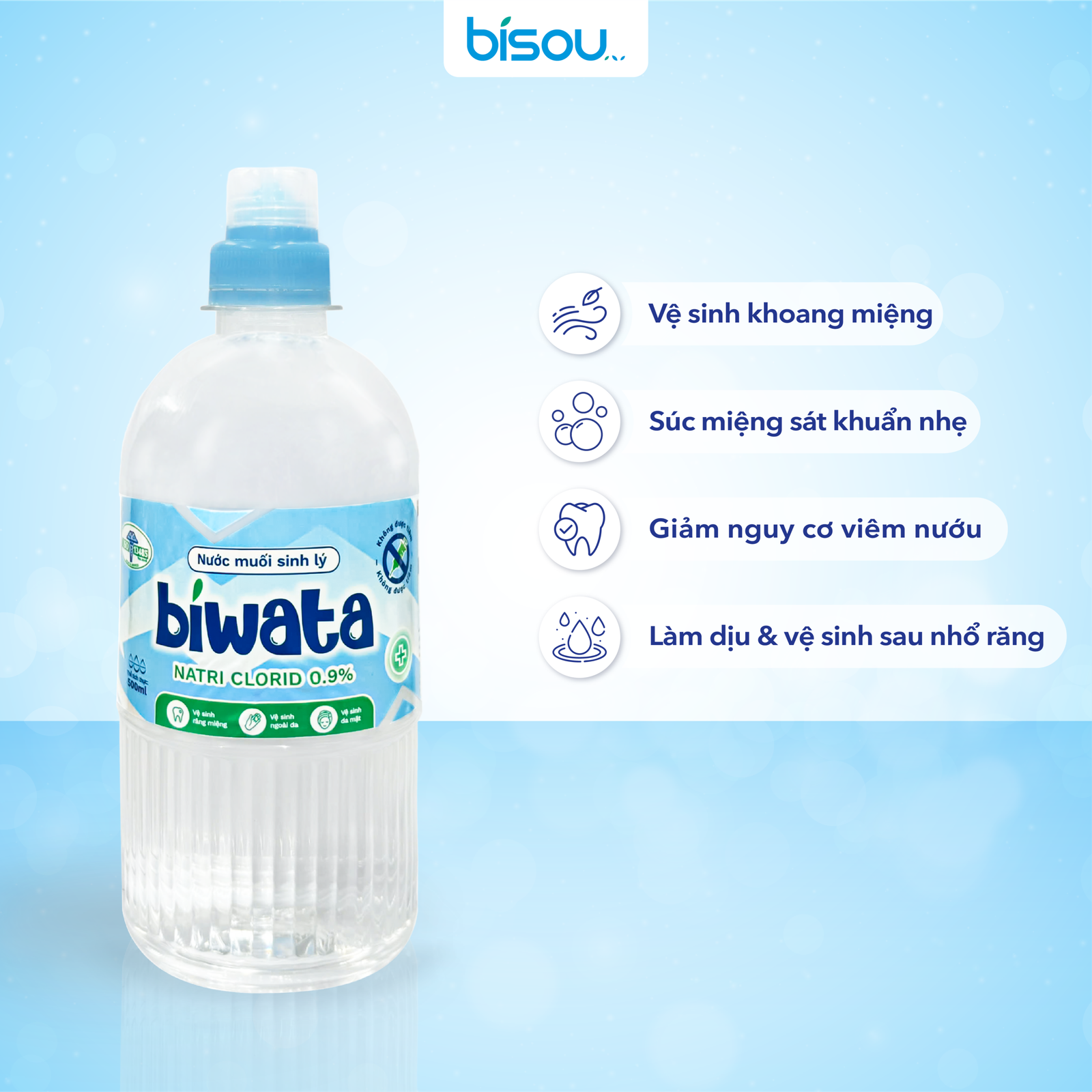 Nước Muối Sinh Lý Biwata 1000ml Nước Muối Sinh Lý Biwata 1000ml - Ảnh 2