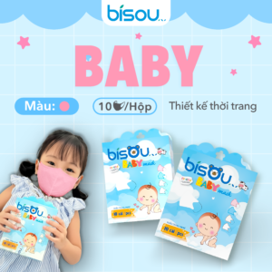 Khẩu Trang Em Bé 3D Màu Hồng