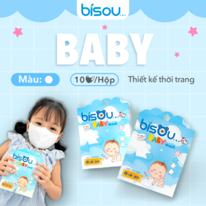 Khẩu Trang Em Bé 3D Màu Trắng