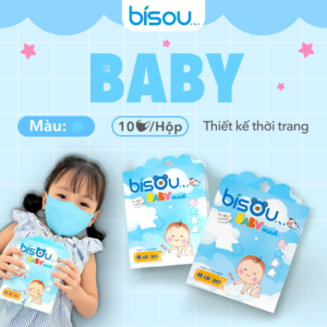Khẩu Trang Em Bé 3D Màu Xanh